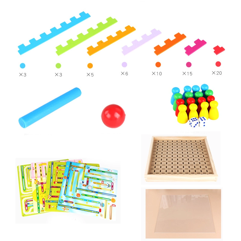 Wooden Magnetic Maze Puzzle Toy for Kids 2 Years up Educational DIY Learning Chinese Checkers for Children Baby Boys Girls with Storage Box Magnetic Pen Beads