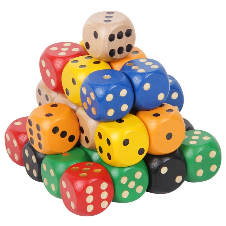 2020 New Custom Different Colorful Round Corner Wooden Dice