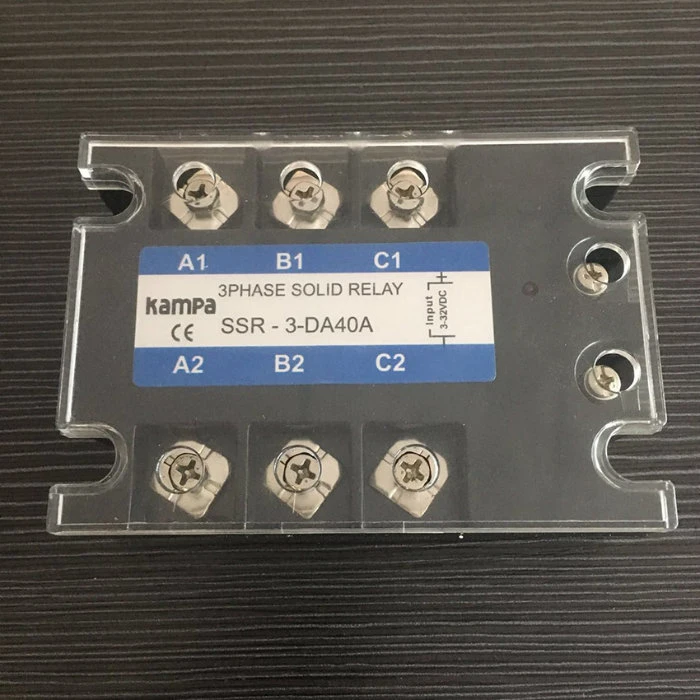 Three Phase SSR-40da Yueqing Kampa Electric Three Phase Solid State Relay 40A
