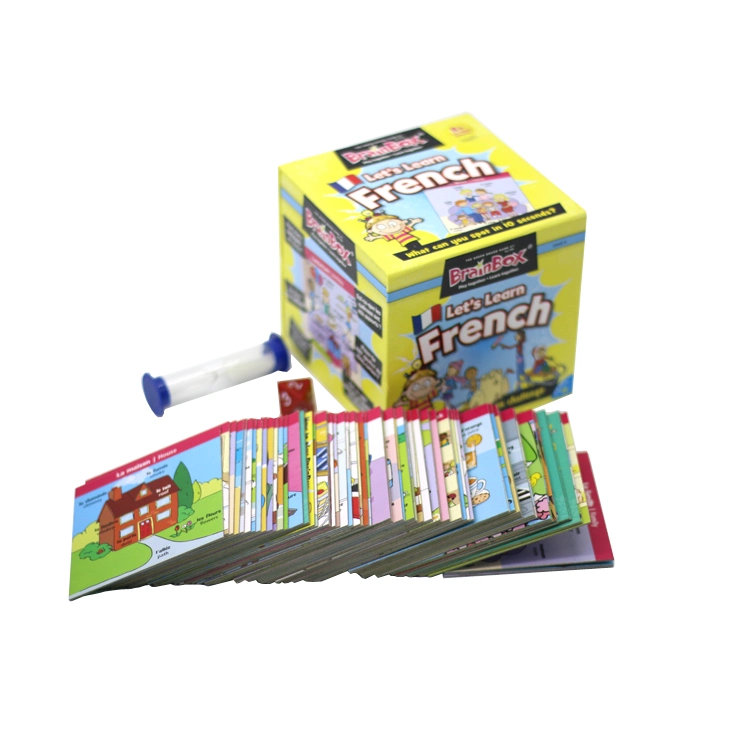 Custom Card Game Children Educational Party Game Thicker Cards Cardboard Board Game Set with Accessories Sand Timer and Dices for Kids