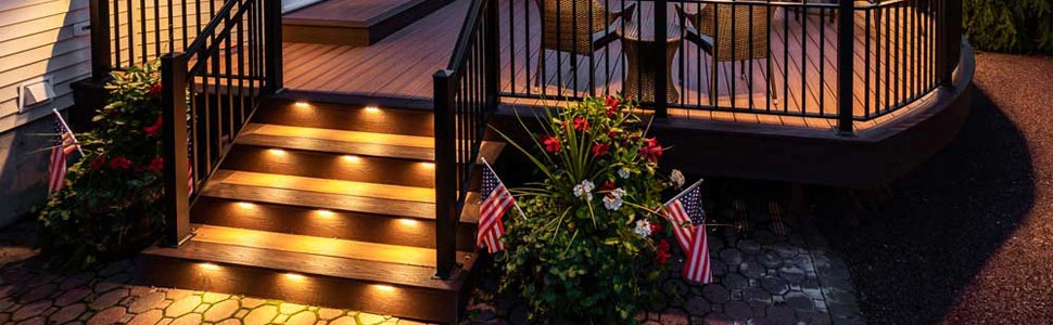 Bronze Color LED Deck Lighting Systems Solar LED Deck Lighting Outdoor Lights for Decks Outdoor Lighting Decks