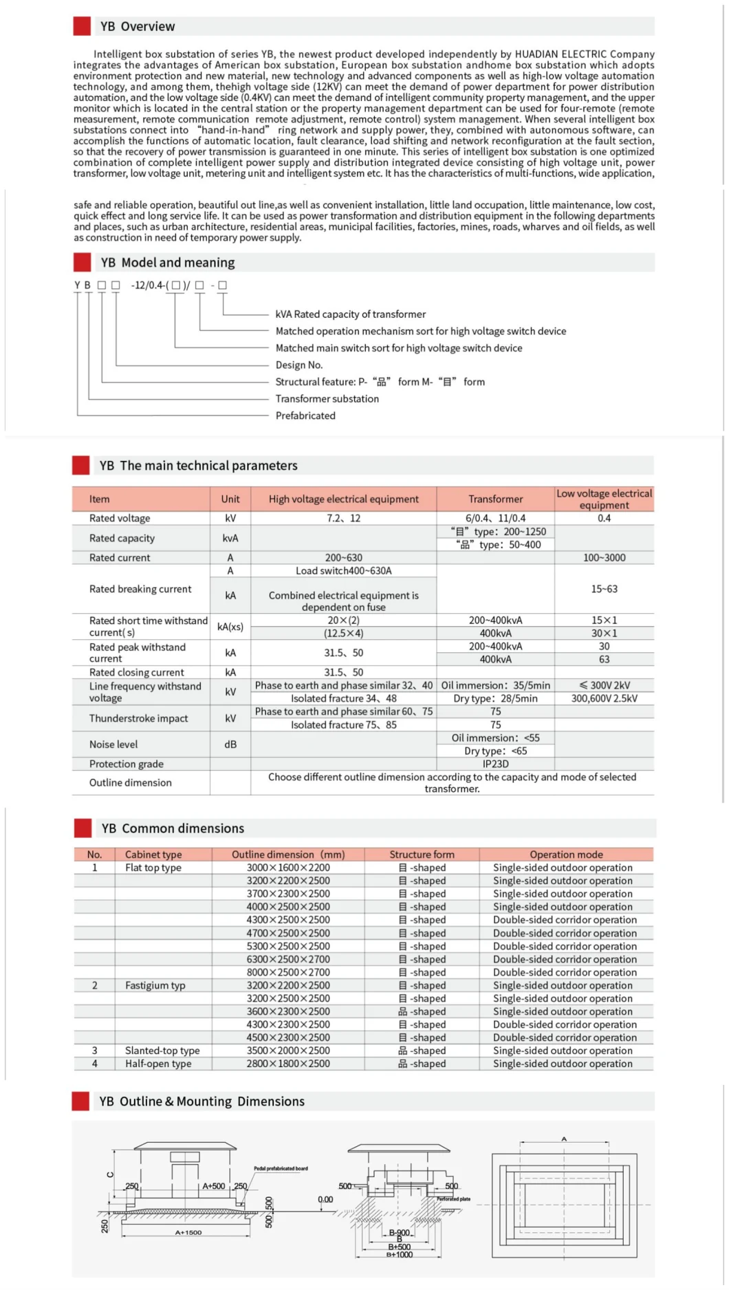 Yb Series Intelligent Box Substation Tansformer Substation