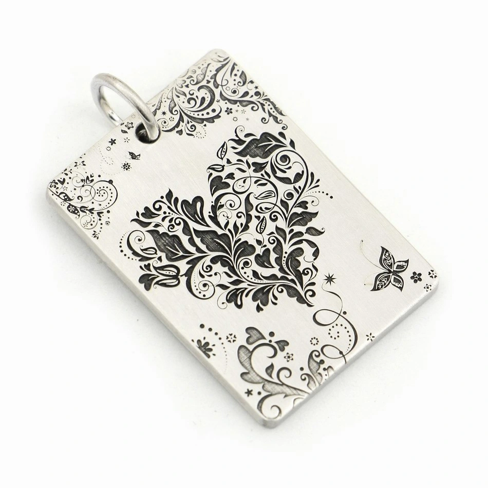 Costume Jewelry 925 Sterling Silver Dogtag Tarot Card Black Box a Charms Pendant