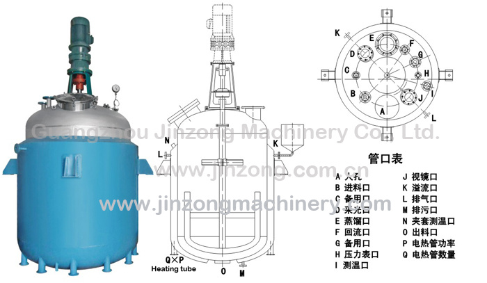 Stainless Steel Electrical Heating Jacketed Reactor 50-5000L