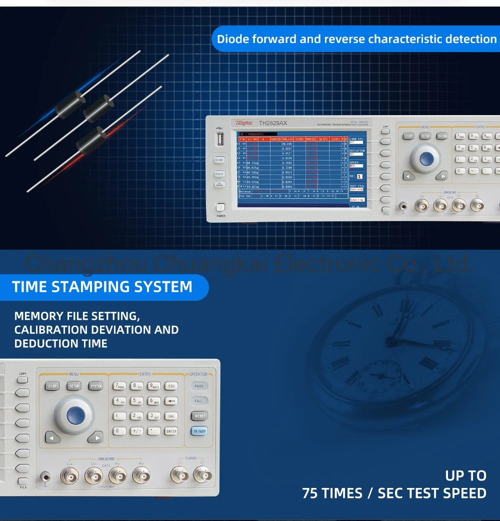 Th2829ax-48 Automatic Transformer Test System 48p 20Hz-200kHz Without Scanning Box