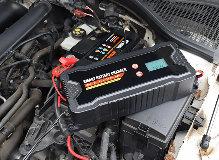 Fully Automatic 6-Stage Charger Smart Car Battery Charger for All 12V/24V Lead-Acid Batteries (WET, MF, AGM and GEL)