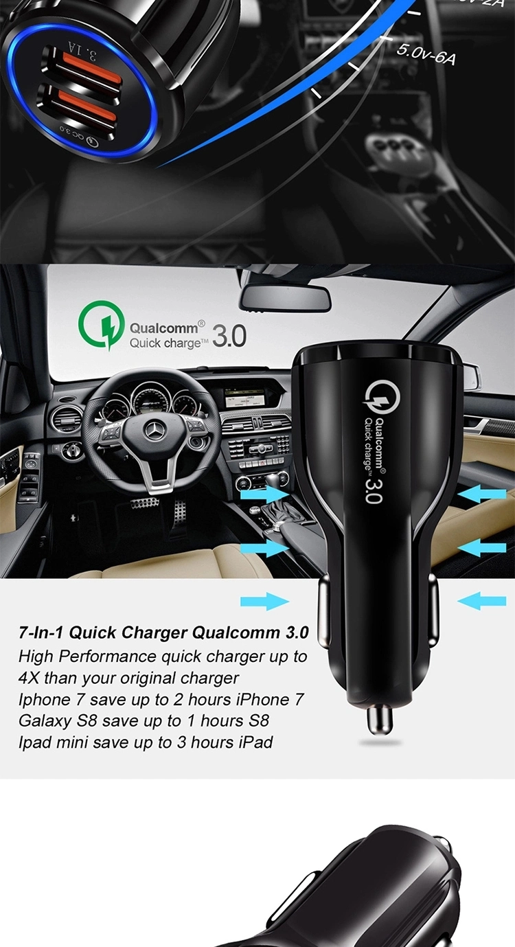 Motorcycle Car Dual Ports USB Auto Charger for Smart Phone