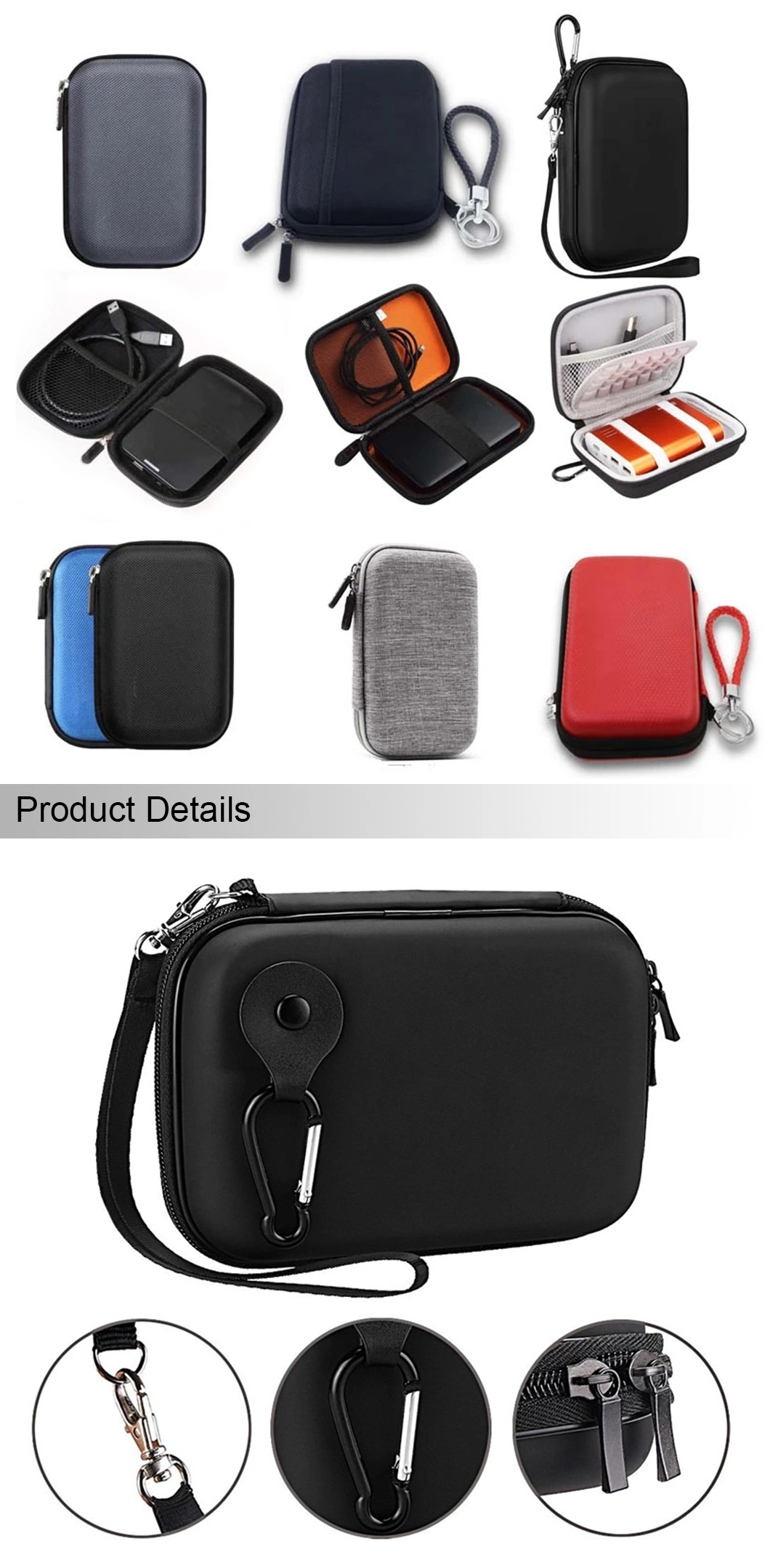 Power Bank Waterproof Case Compatible for Anker/Aukey Portable Battery Charger Carrying Bag Shockproof Packing Bag