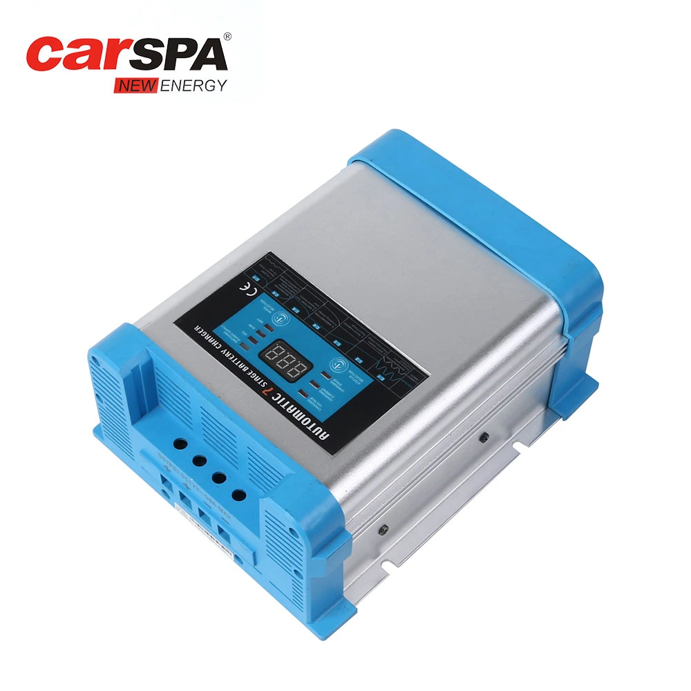 12V 40A Automatic Intelligent Battery Charger with LED Display for Campervan Marine Boat Lithium Battery