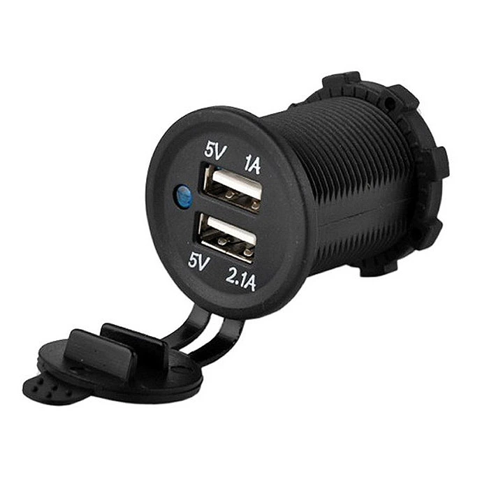 Waterproof Dual USB Charger Adapter Socket for Car Marine Motorcycles