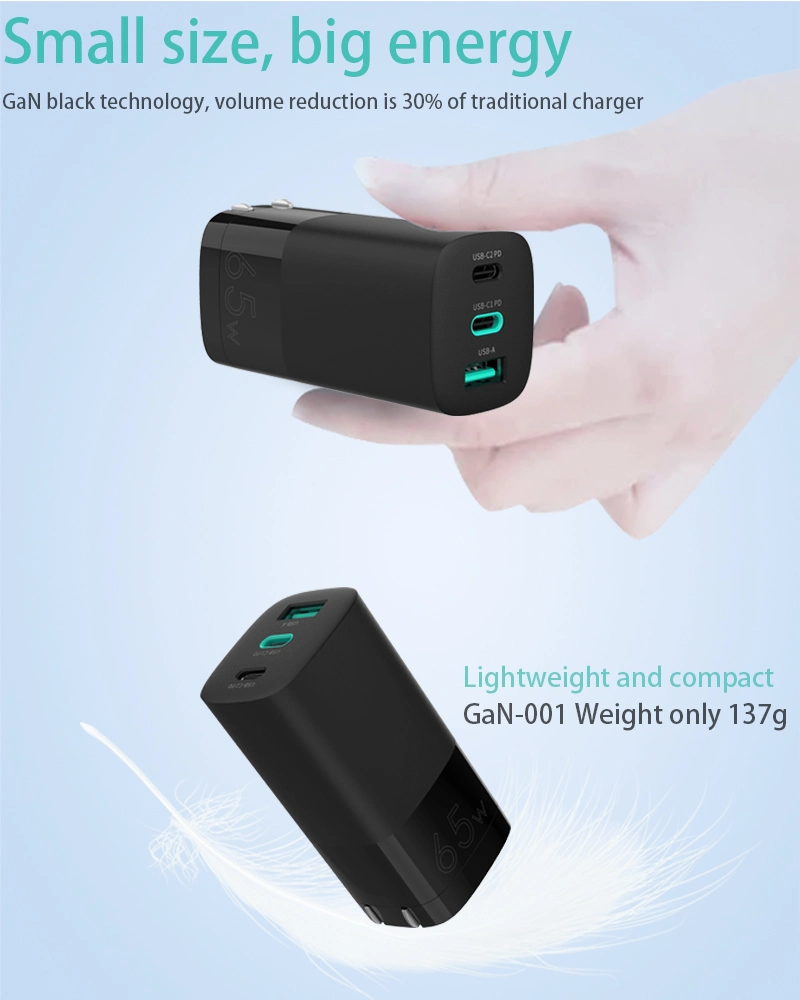 Fast Charger 65W GaN Technology QC 3.0 Fast Charger Mobile Phone