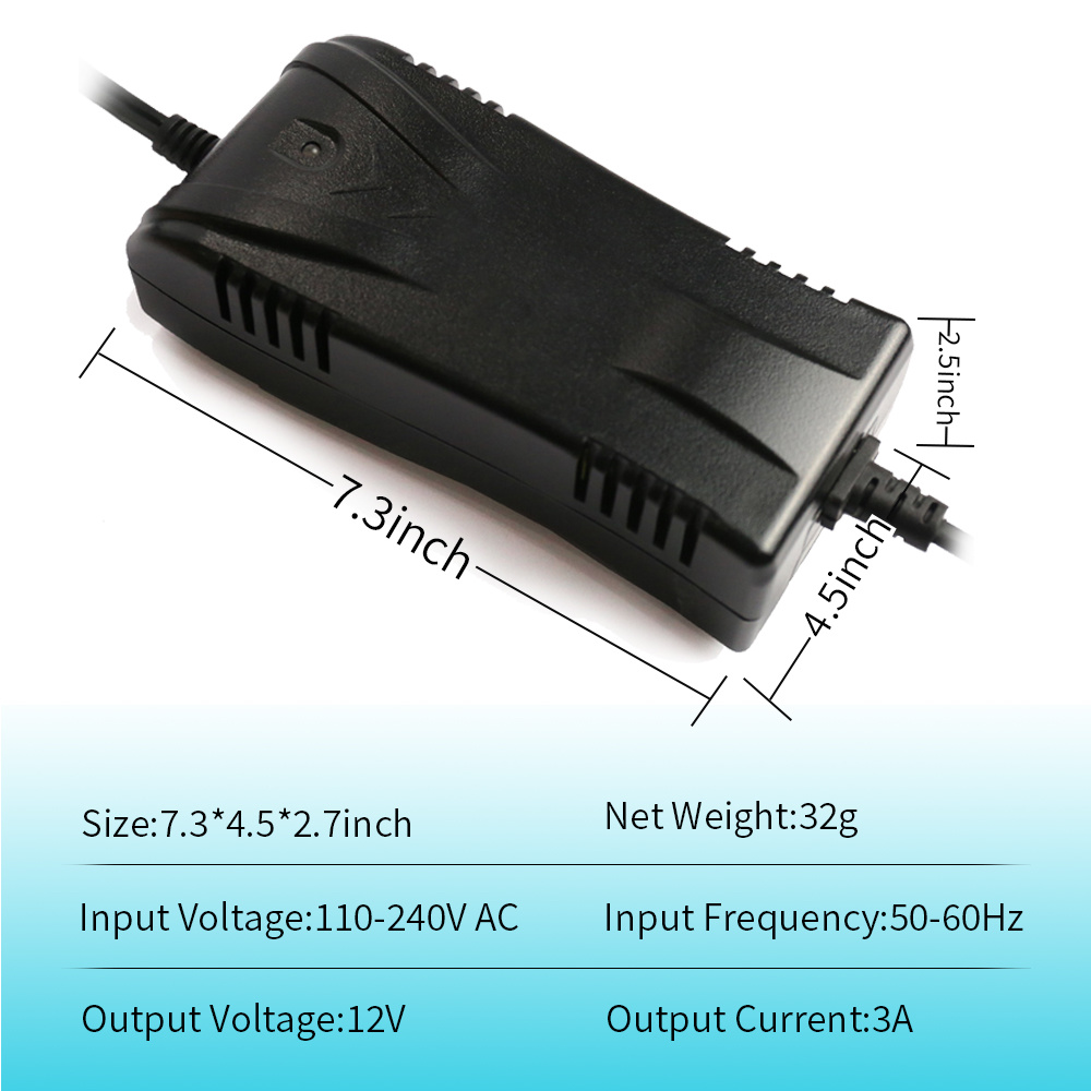 12V 3A Car Battery Charger Lead Acid Battery High Efficiency Adapter AGM Gel Battery Smart Car Charger