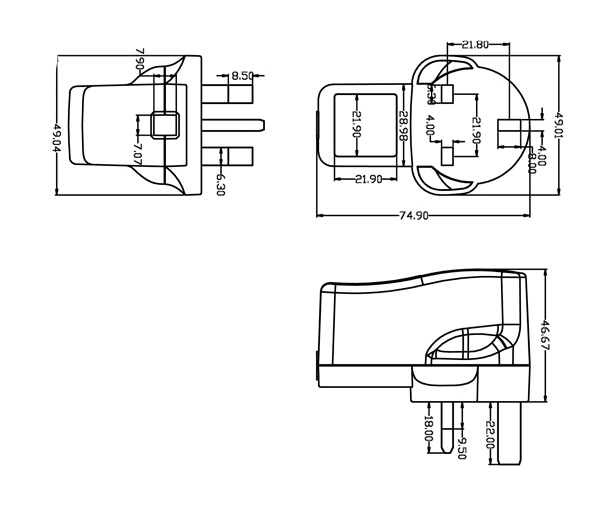 EU Plug 16.8V 1A Li-ion Charger for 18650 Battery and Fascia Gun