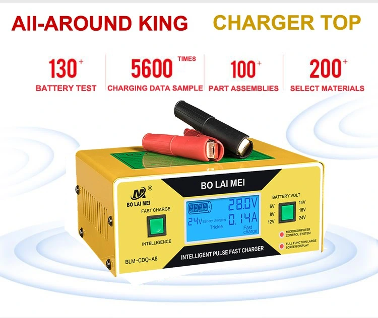 6V 8V 12V 14V 16V 24V Lead Acid Battery Charger 10A Intelligent Pulse Repair Charger