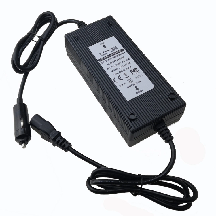 12V DC Input with Cigarette Lighter DC Output 42V 3A Scooter Ebike Car Vehicle Battery Charger