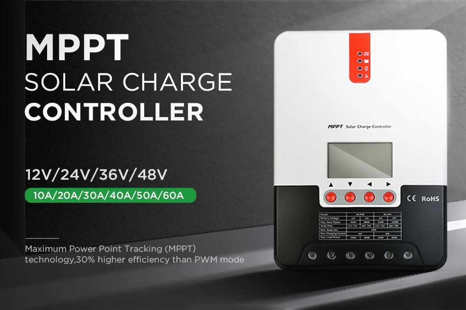 Sunpal 12V 24V 36V 48V 30A 40A 50A 60A Solar Panel Battery Charger MPPT Controller