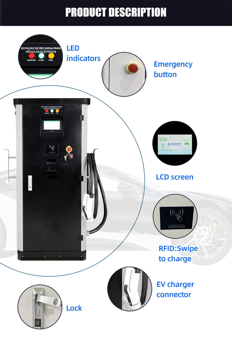82kw AC/DC Integrated public EV Charger CCS+CHAdeMO+Type2 EVSE DC fast EV charger