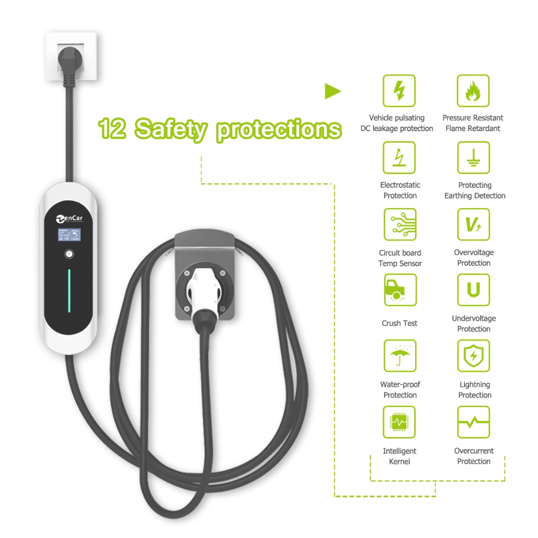 Zencar 32A 22kw 3 Phase Level 2 Evse Type 2 EV Fast Charger