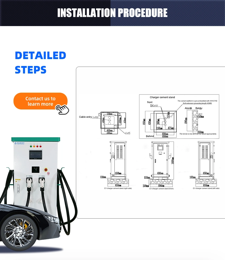 240kw DC EV Charger with Dual Guns with CCS and GB/T Upright Charging Gun DC Charger EV