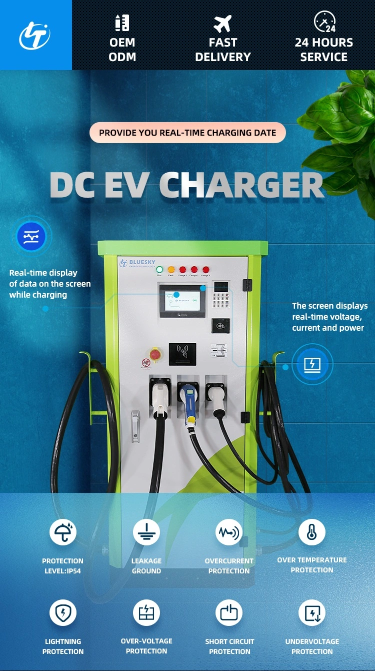 30kw DC EV Fast Charger CCS/Chademo/GB Single Connector with Ocpp for Electric Vehicle
