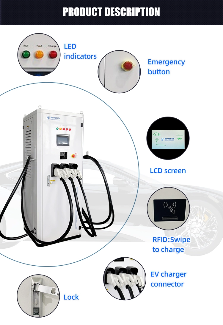 67kw AC/DC Integrated EV Charger CCS2+Chademo+Type2 DC Fast EV Charger