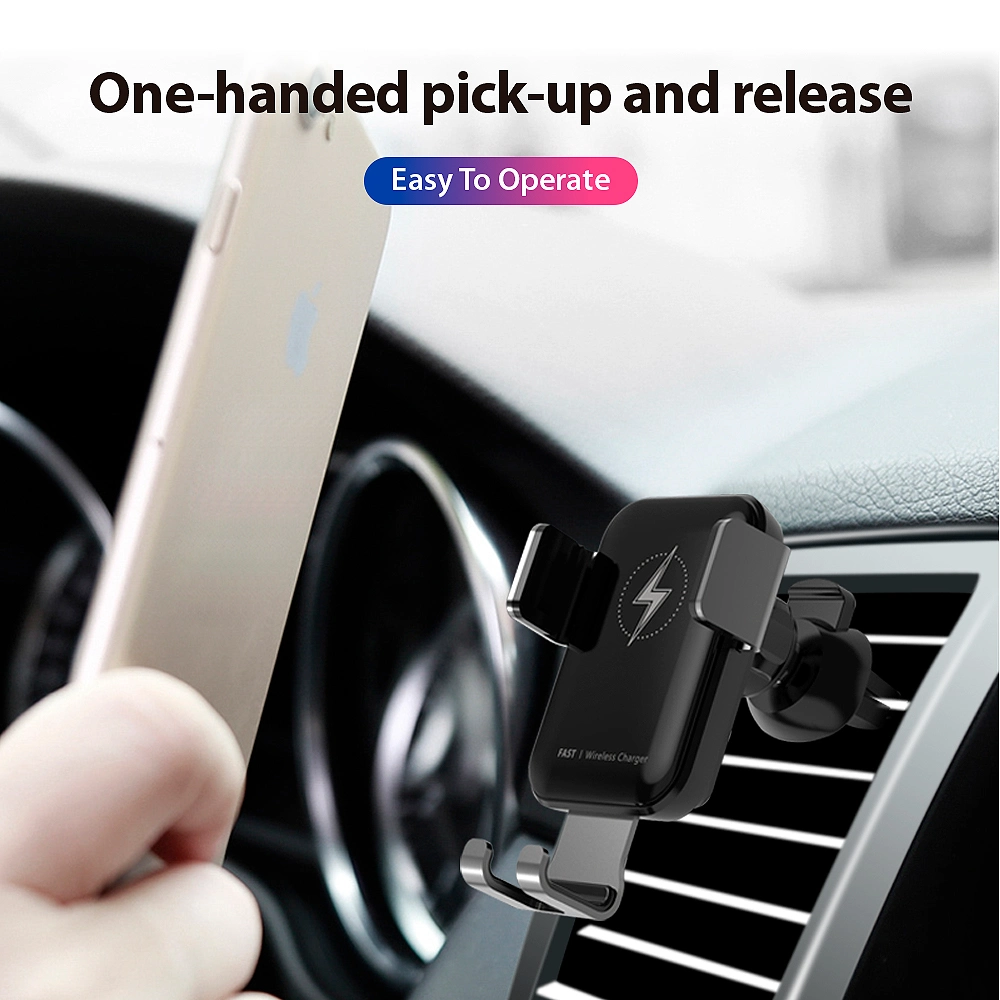 Qi Wireless Car Charger, 15W Fast Charger Auto-Clamping Car Phone Holder