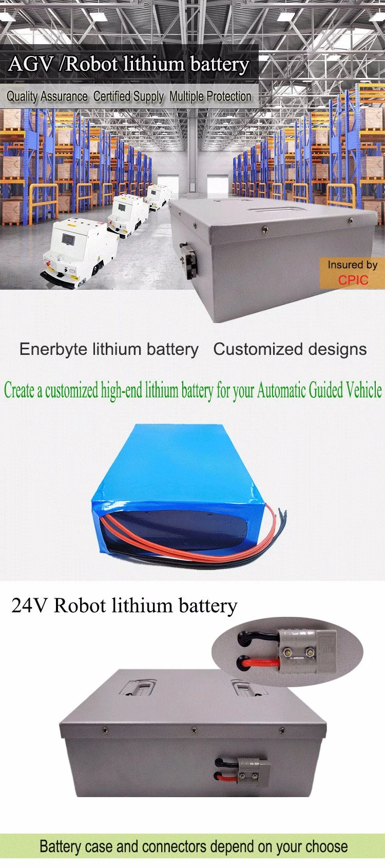 Agv Lithium Battery 24V 60ah/ LiFePO4 Battery/ Lithium Ion Battery/ Li Ion Battery