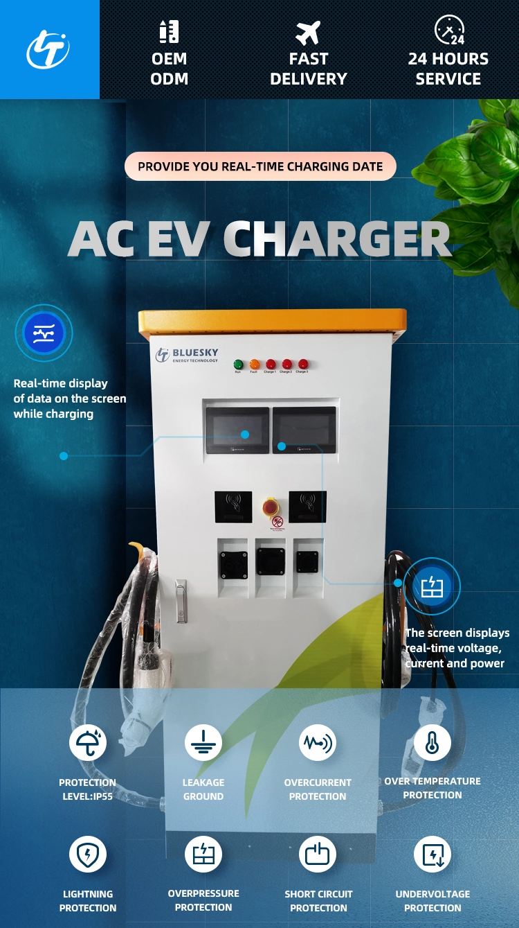 82kw AC/DC Integrated Public EV Charger Two Chademo+22kw Type2 Fast EV Charger