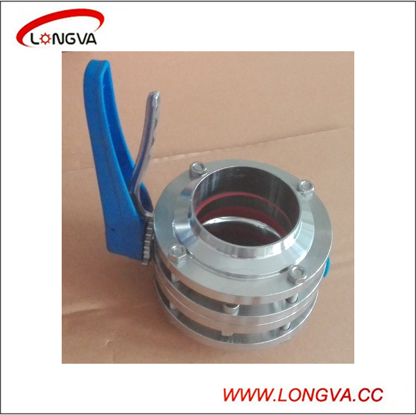 Sanitary Stainless Steel Pneumatic Butterfly Valve Control for Food