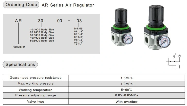 SMC Type Pressure Regulating Valve Pneumatic Mini Air Pressure Regulator Air Treatment Units