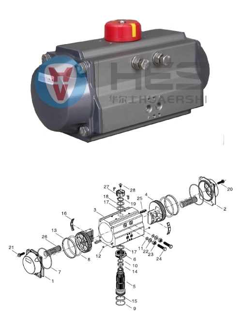 Pneumatic Atuator Valve/ Pneumatic Piston Actuator/Rack and Pinion Type /at Series/a Series/B Series