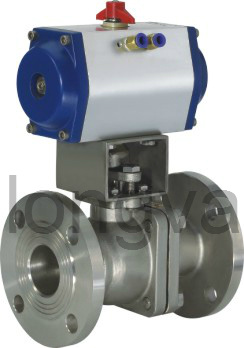 Stainless Steel 2PC Flanged Pneumatic Ball Valve for Industrial