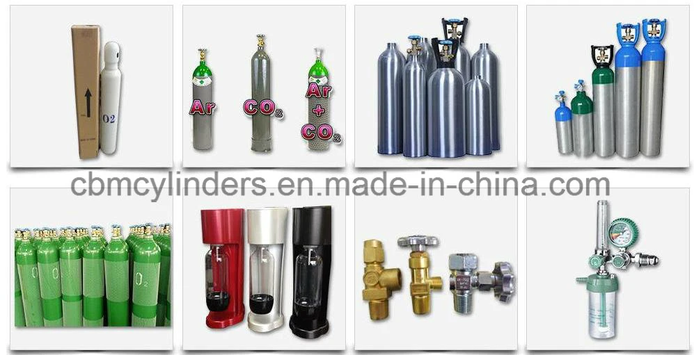 HP Gas Cylinders 40L for Oxygen/Carbon Dioxide/Helium/Argon/Nitrogen/No2/Air Medical Industrial