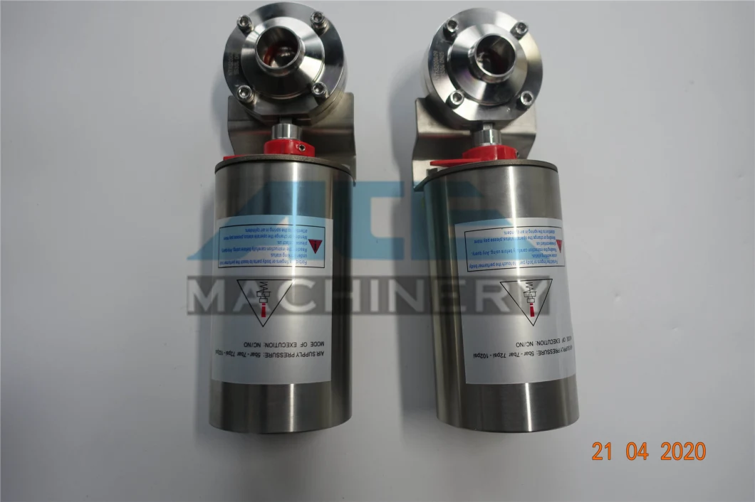 Ace Food Grade Sanitary Stainless Steel Sanitary Pneumatic Butterfly Valve