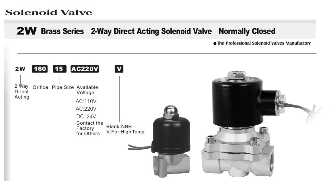 2W320-32 Brass Series2-Way Direct Acting Solenoid Valve, Ce Proved Solenoid Valve