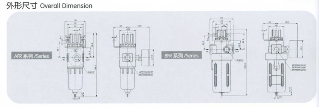 Bfr2000 Air Filter Regulator; Air Source Treament Unit; Pneumatic Air Cource Treatment Unit, Pneumatic Air Filter Regulator
