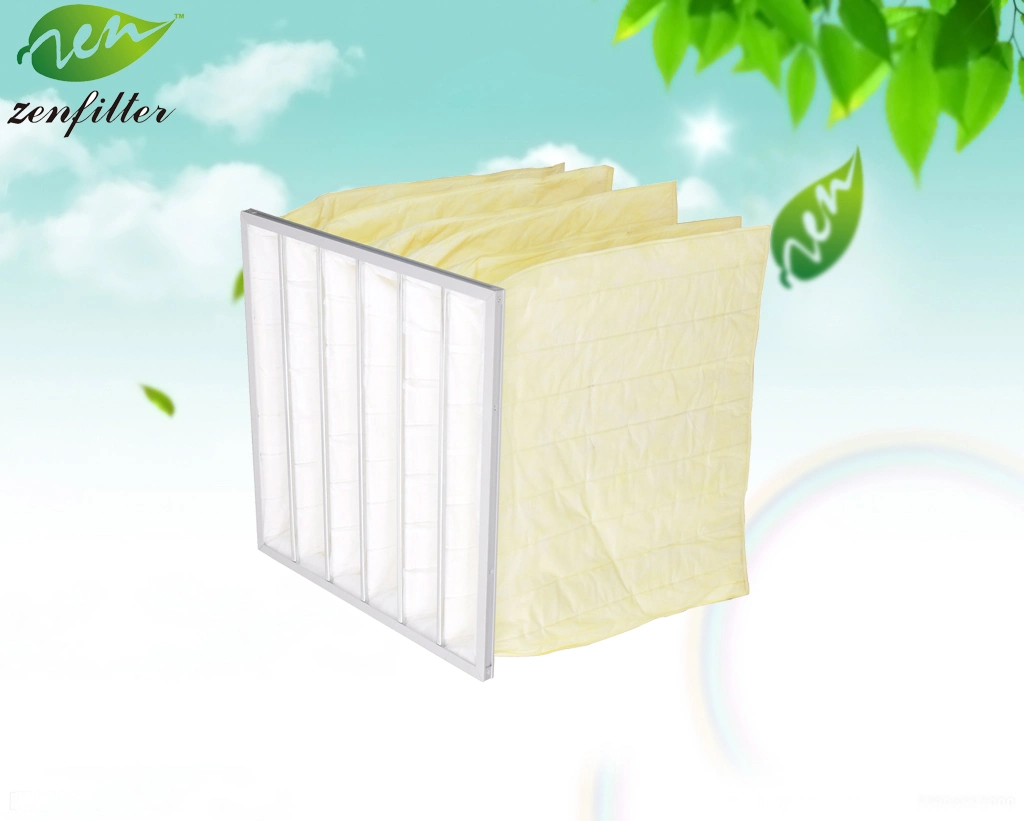 Medium Class Bag Air Filter Synthetic Fiber Air Filter for Central Air Conditioning System