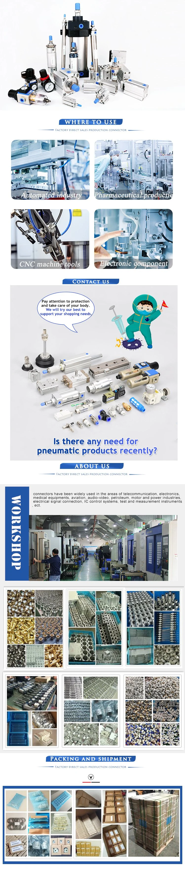 Pneumatic Actuators Cjp Series Single Acting Needle Pneumatic Air Cylinder