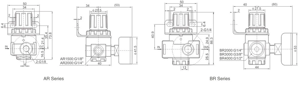 Arbr Air Source Treatment Units Compressed Air Pressure Regulator