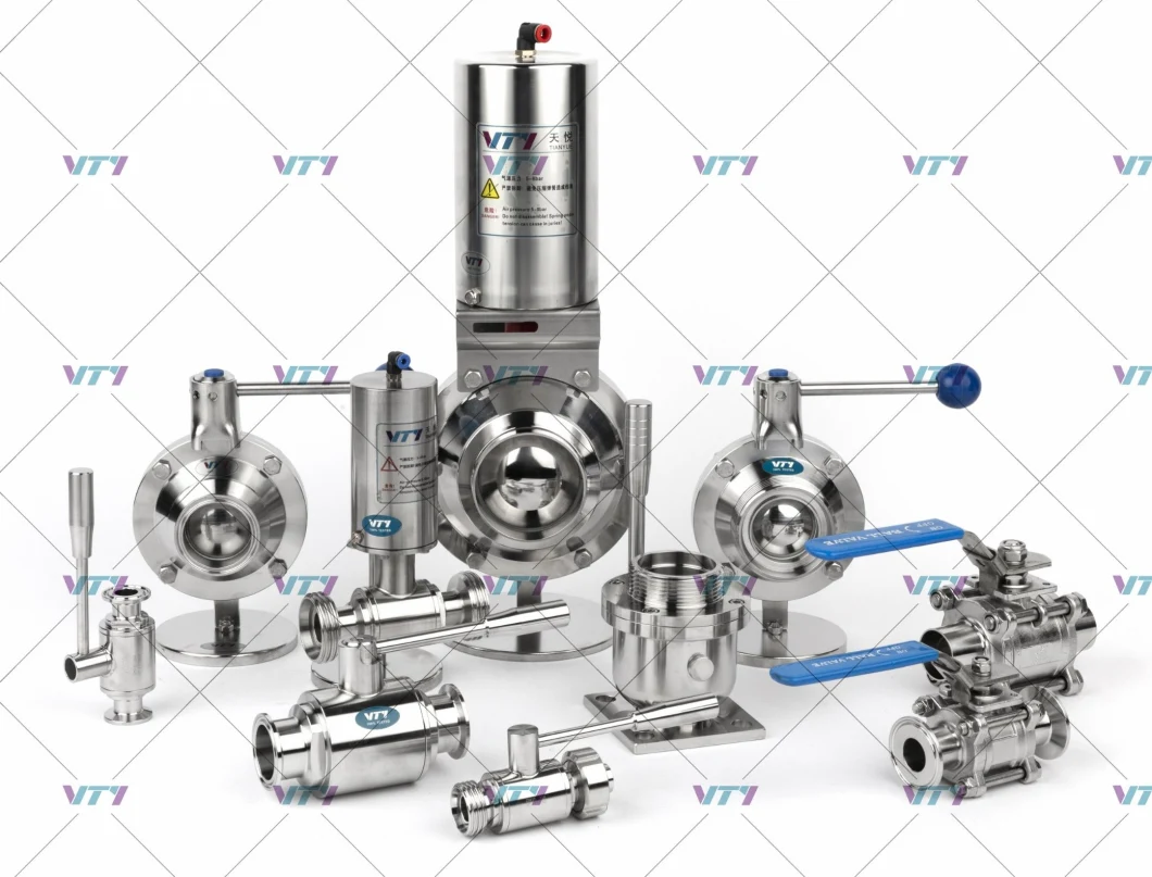 DIN/SMS Sanitary Valve Stainless Steel Valve Pneumatic Ball/Butterfly/Check Valve