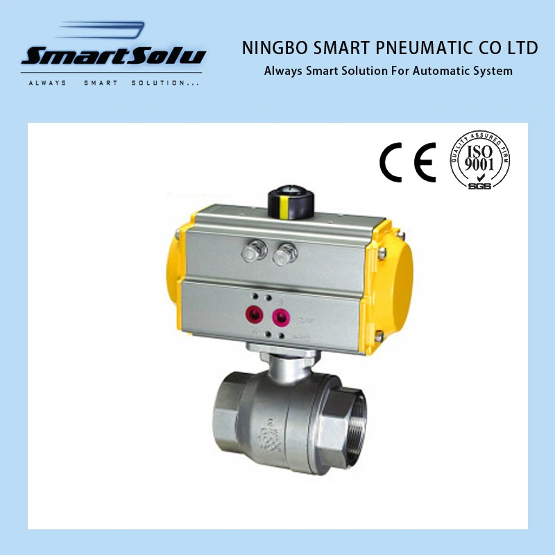 Wafer Flanged End 316 Material Pneumatic Acuator, Pneumatic Ball Valve