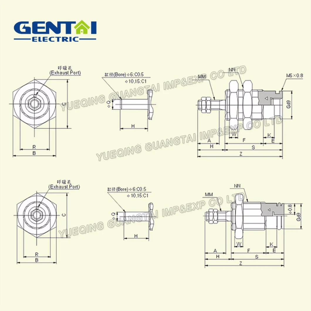 Pneumatic Cjp Single Acting Pneumatic Piston Pin Cylinder