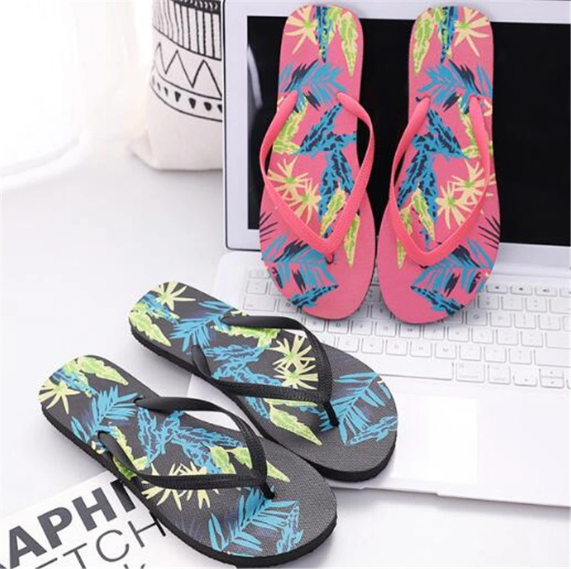 Summer Flip Flops Female Hotel Outdoor Beach Sandals Drag Men Striped Classic Non-Slip Gift Slippers