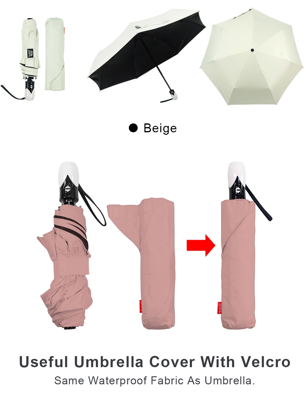 Auto Fold Umbrella UV Protection Rain UV Umbrella Automatic Folding ISO BSCI Loreal