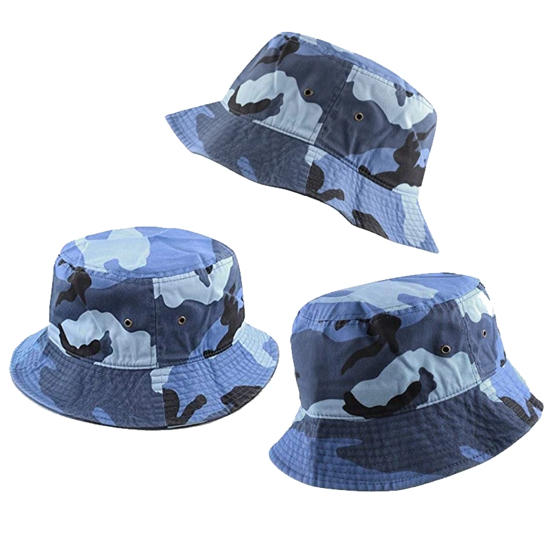 100% Cotton Packable Summer Travel Bucket Beach Sun Hat