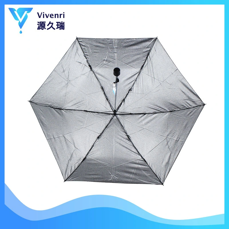 Black Umbrella 6 Ribs Folding Umbrella Hotel Umbrella OEM Rain Umbrella Strong Umbrella