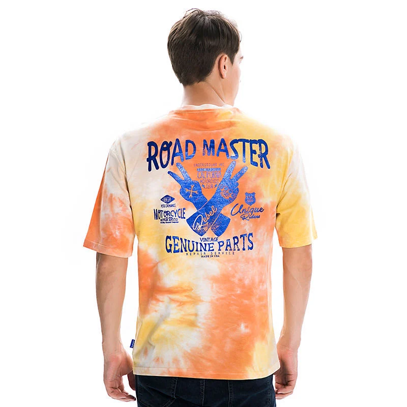 Summer Beach Vacation Cool Breathable Tie Dye Wholesale Men 100% Cotton T-Shirt