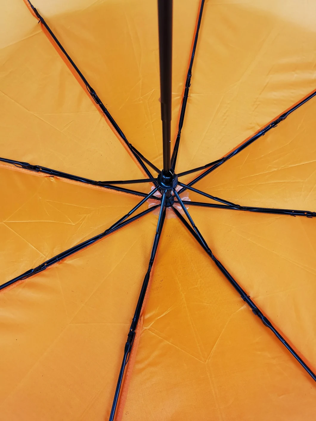 Orange Umbrella 3 Fold Windproof Portable Mini Rain Umbrella