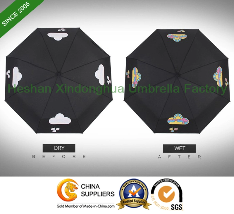 Magic Automatic Folding Umbrella with Custom Changeable Printing Logo in Rain (FU-3821BFC)