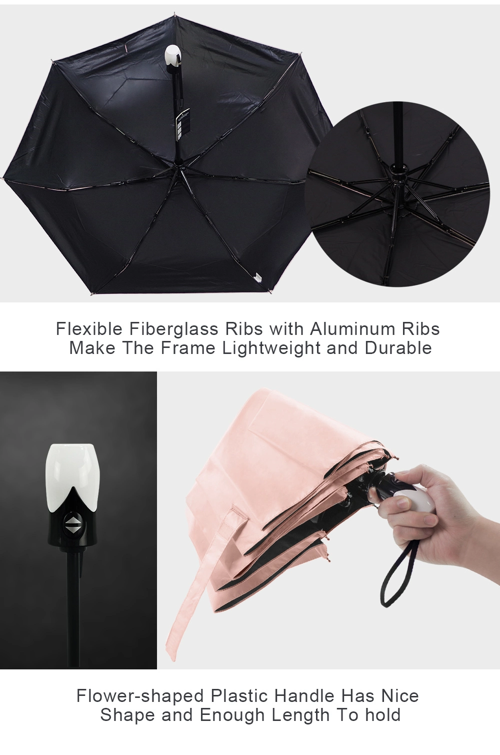 Auto Fold Umbrella UV Protection Rain UV Umbrella Automatic Folding ISO BSCI Loreal